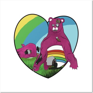 Rainbow scare bear Posters and Art